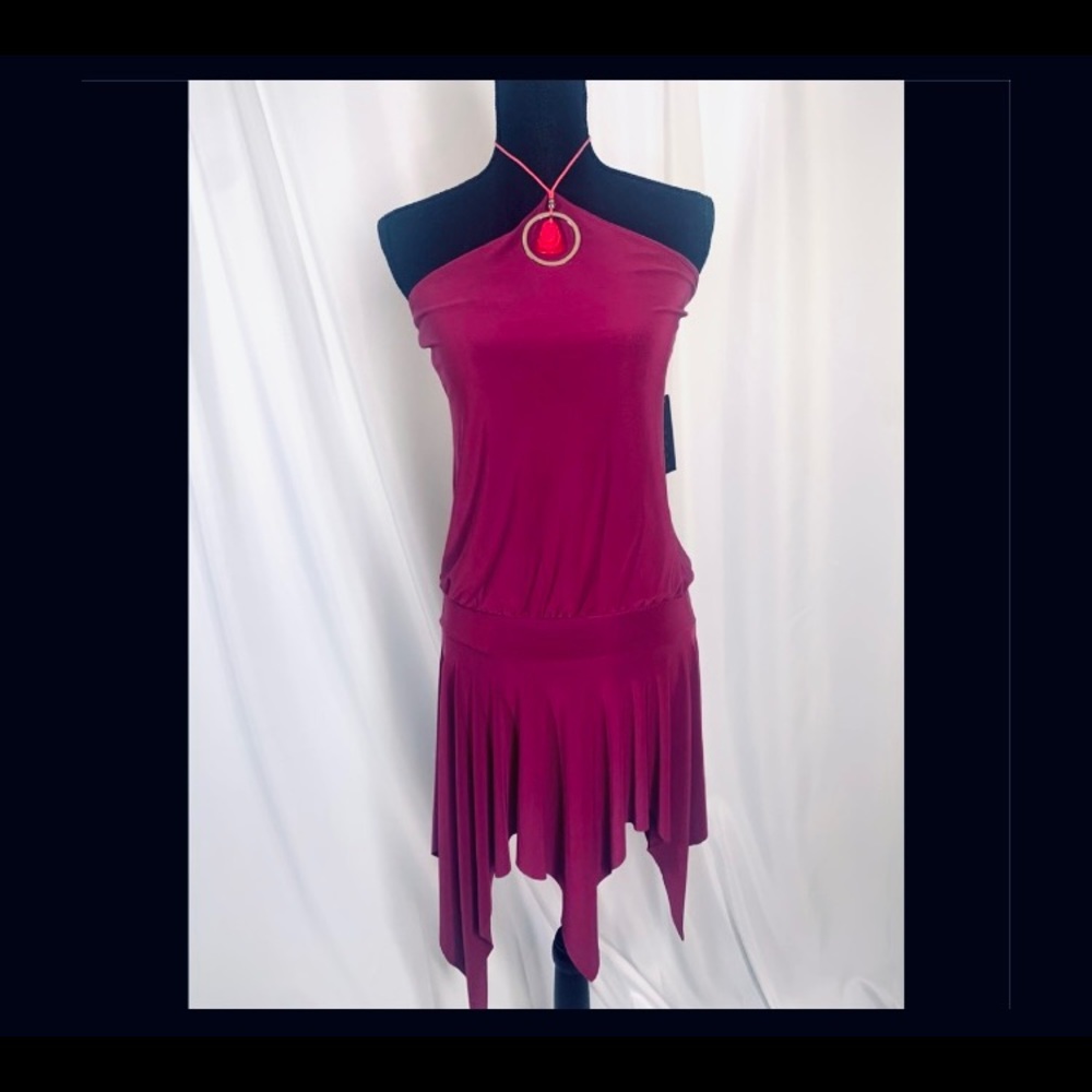 VOXX NY Halter High-Low Mini Dress
